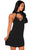 Black Lace up Choker Silky Dress
