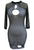 Black Lined High Neck Patterned Bodycon Dress with Keyholes