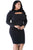 Black Long Sleeve Keyhole Bodycon Plus Size Dress