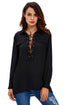 Black Long Sleeve Lace-up Top