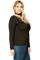Black Long Sleeves Plus Size Crochet Lace Top