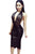 Black Lust Lace Halter Leather Paneled Dress