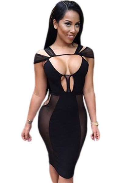 Black Mesh Sexy Cut-out Club Dress SEXY AFFORDABLE CLOTHING Black Mesh Sexy Cut-out Club Dress SEXY AFFORDABLE CLOTHING