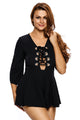 Black Rope Bell Sleeve Romper