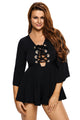 Black Rope Bell Sleeve Romper