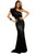 Black Ruffle One Shoulder Elegant Mermaid Dress