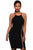 Black See-through Side Cross Back Club Dress