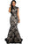 Black Sequin Lace Nude Mermaid Gown