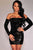Black Sequins Off-the-shoulder Club Dress
