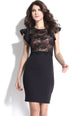 Black Sheer Lace Evening Dress
