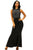 Black Shimmering Rhinestone Embellished Maxi Mermaid Dress