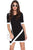Black Short Sleeve Asymmetric Bodycon Dress