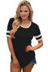 Black Short Sleeve Top with White Stripe