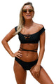 Black Strappy Crisscross 2pcs Tankini Swimsuit