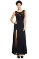 Black Sweetheart Lace Splice Party Maxi Evening Dress