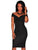 Black Textured Knotted Off The Shoulder Padded Dress