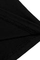 Black V-Neck Short Batwing Sleeve High Elastic Waist Blouse