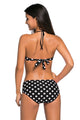 Black White Dots Bow Detail High Waist Bathing Suit