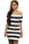 Black White Striped Off Shoulder Mini Dress