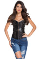Black Zip Front Steampunk Corset with Thong