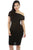 Black Zipper Neckline Bodycon Midi Dress