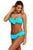 Blue Chic Ruffle Detail 2pcs Halter Bikini Swimsuit