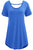 Sexy Blue Comfy Short Sleeve Basic Long T-shirt
