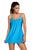 Blue Flowing Swim Dress Layered 1pc Tankini Top