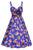 Blue Pin-up Digital Floral Swing Vintage Dress