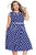 Blue Plus Size Polka Dot Bohemain Print Dress with Keyholes