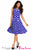 Blue Polka Dot Bohemain Print Dress with Keyholes