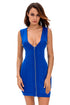 Blue Sexy Club V Neck Sleeveless Tank Sheath Dress