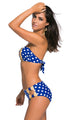 Blue White Dots Bow Detail High Waist Bathing Suit