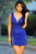 Blue Womens V Neck Sexy Loaded Dress