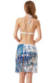 Bluish Printed Tassel Beach Skirt
