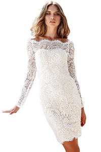 Bodycon Off-shoulder Long Sleeve Lace Dress