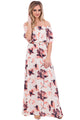 Boho Vibe Floral Print Off Shoulder Maxi Dress