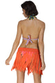 Bright Orange Fringe Skirt Cover up