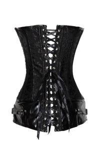 Brocade Steampunk Corset with Clasp Fasteners
