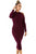 Burgundy Netty Cold Should Rib Knit Midi Dress