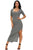 Charcoal Dusty Ribbed Half Sleeve Maxi Dress