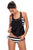 Chic Cut Out Black White Stripe Tankini Swimsuit