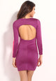 Chic Pink Purple Open Back Bodycon Dress