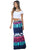 Colorblock Tendril Printed Maxi Skirt