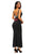 Crochet Back Detail Sleeveless Black Maxi Dress