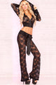 Cropped Lace Jacket with Hood and Lounge Pant