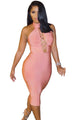 Crossover Bust Open Back Bodycon Bandage Dress