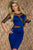 Decolletage Dress with Mesh Babe Blue