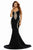Deluxe Lace Applique Black Mermaid Party Dress