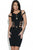 Elegant Black Buckled Strapped Bandage Dress